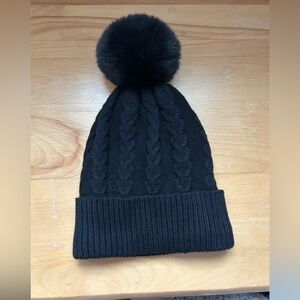 Madison Black and Cream Knit Beanie